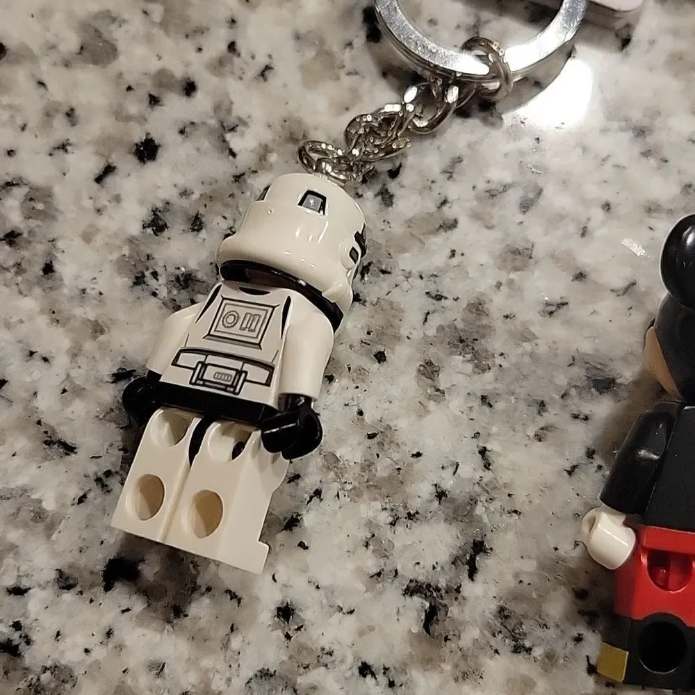 LEGO Star Wars Stormtrooper & Mickey Mouse Minifigure Keychain  Mini Figure New